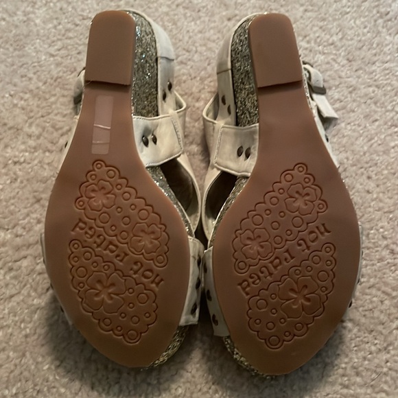 Cream suede, sparkly heels. Size 9. - Picture 6 of 9